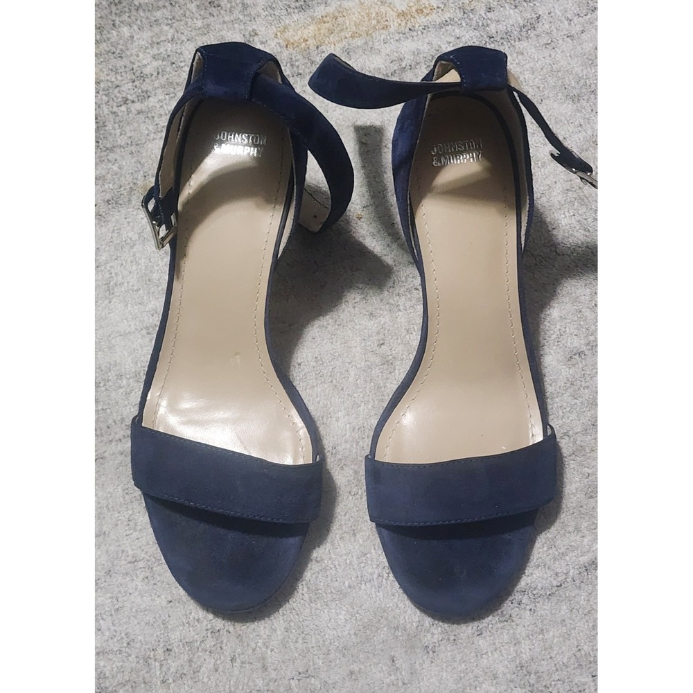 Johnston Murphy Women's Navy Suede Deena Ankle Strap Sandal Size 9 M 78-22066
